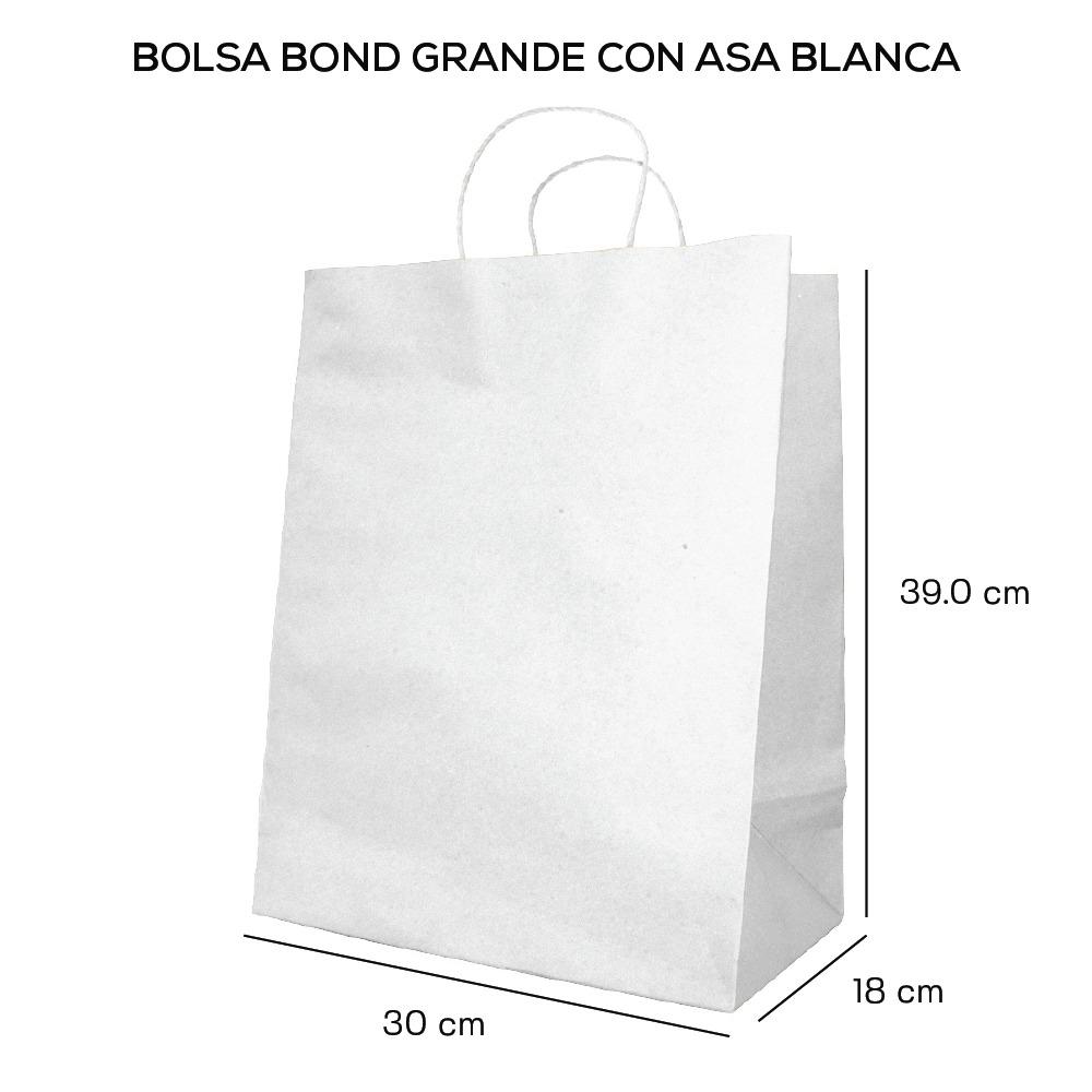 Bolsa p/Regalo Bond con Asa Grande Blanco 30×39+18cm Caltom® 16D18BBLA Bolsa 7501064304002 01