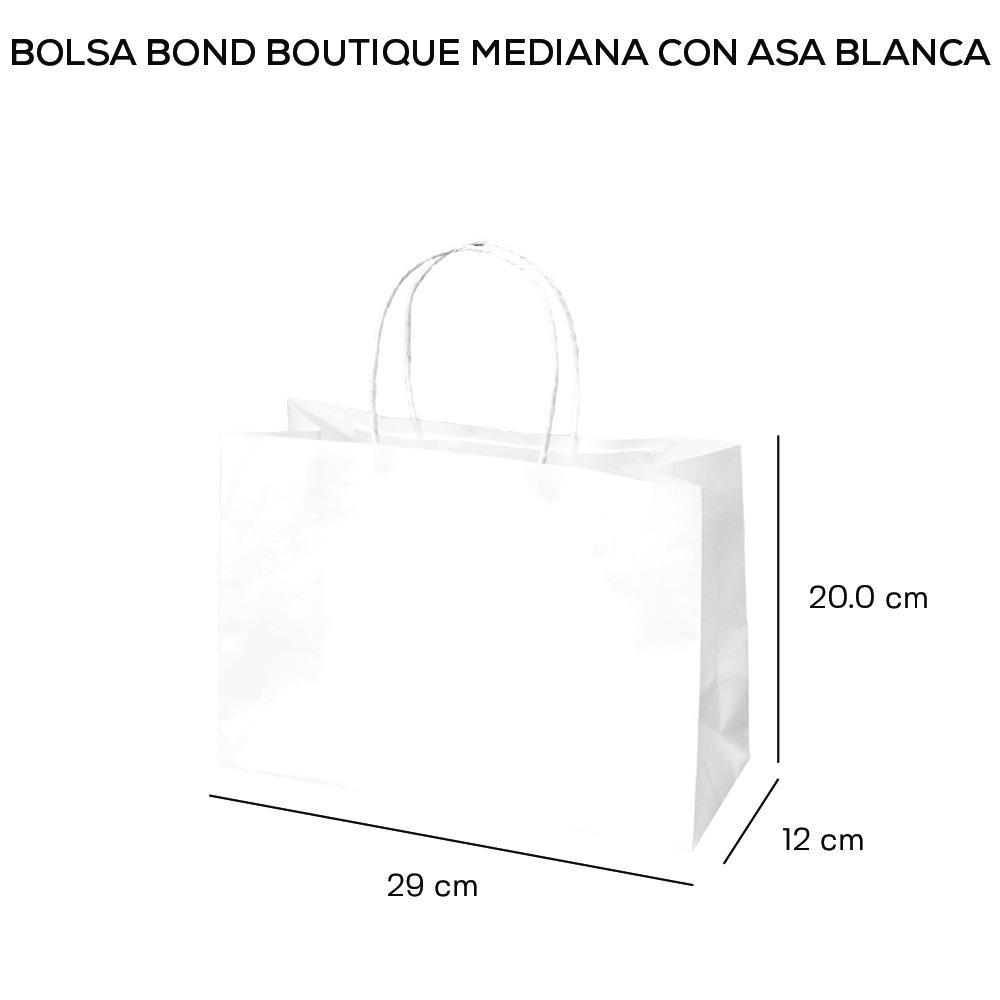 Bolsa p/Regalo Bond con Asa Boutique Mediana Blanco 29×20+12cm Caltom® 19D24BBLA Bolsa 7501064305108