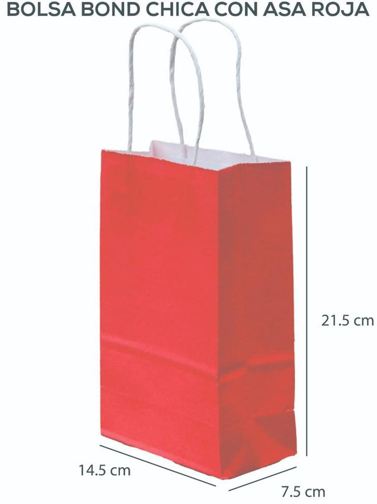 Bolsa p/Regalo Bond con Asa Chica Rojo 14½x21½+8 Caltom® PD14BROJ Bolsa 7501064303890 01