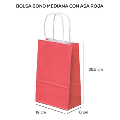Bolsa p/Regalo Bond con Asa Mediana Rojo 19×26½+8cm Caltom® PD15BROJ Bolsa 7501064303906 01