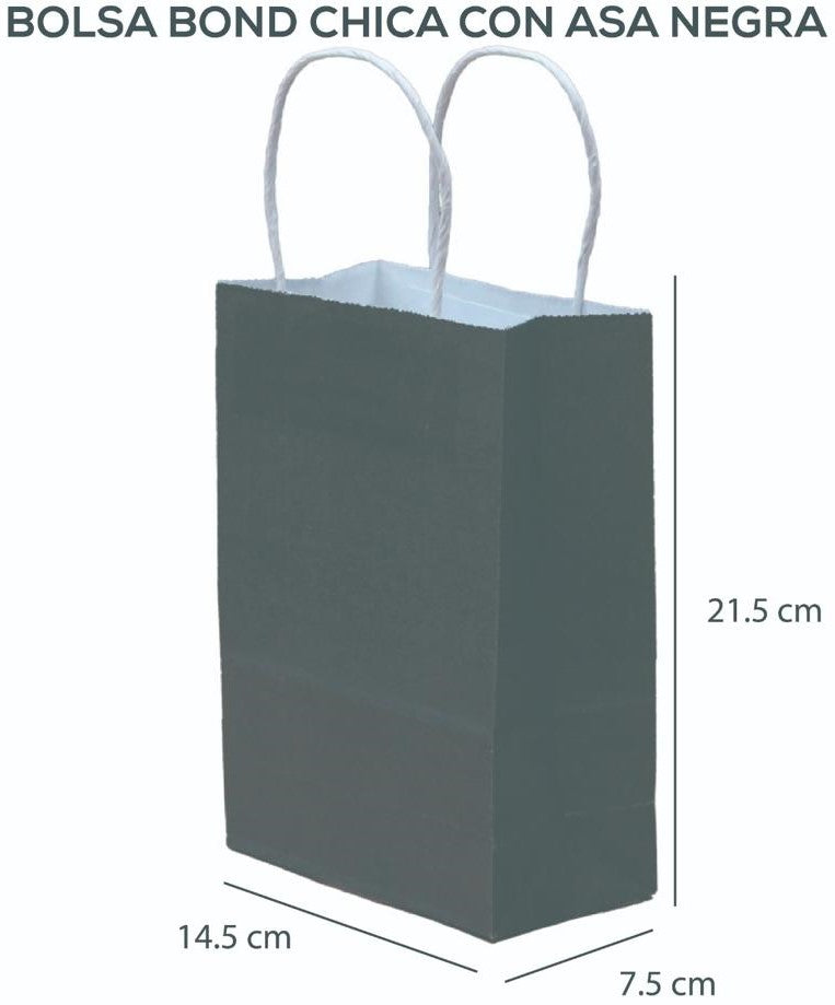 Bolsa p/Regalo Bond con Asa Chica Negro 14½x21½+8 Caltom® PD14BNEG Bolsa 7501064303951 01