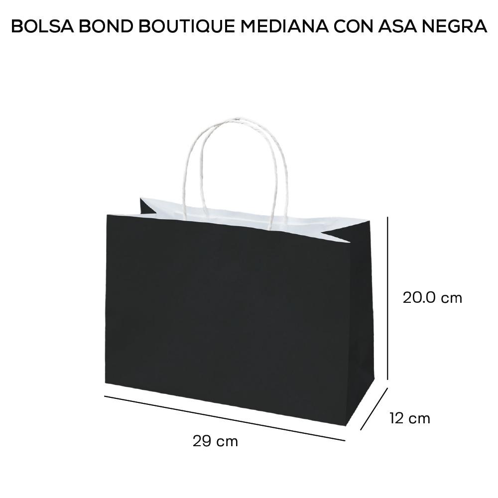 Bolsa p/Regalo Bond con Asa Boutique Mediana Negro 29×20+12cm Caltom® PD19BNEG Bolsa 7501064305092 0