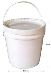 Cubeta c/Tapa 4 Litros c/Asa Plástico Blanco Ø 21×20cm Envases® 303g [Cubeta]
