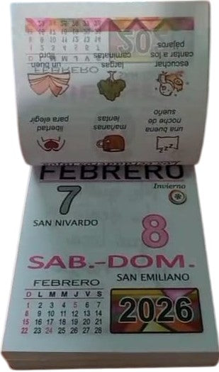 Calendario Santoral 2026 Exfoliador Papel Bond 8×11cm M.Sandoval [Pieza] 3