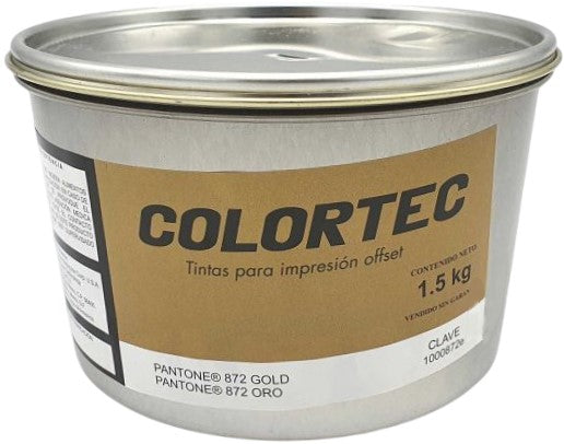 Tinta tono Pantone® Metal 1.5kg Oro 872 ColorTec® Lata cilíndrica 01