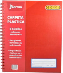 Carpeta Plástica Folder c/8 bolsillos/solapas Colores Carta Norma® 580726 [Pieza] 7702111807266