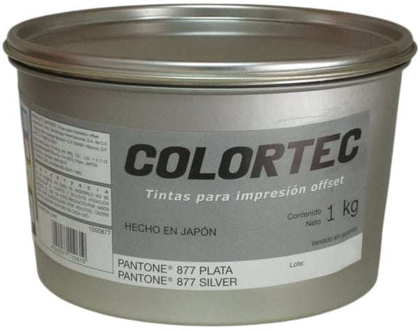 Tinta tono Pantone® Metal 1kg Plata 877 ColorTec® 1000877 Kilo 4942977110619 01