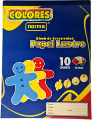 Block de Creatividad Papel Lustre 50 hojas Carta Norma® 532983 [Pieza] 7702111329836