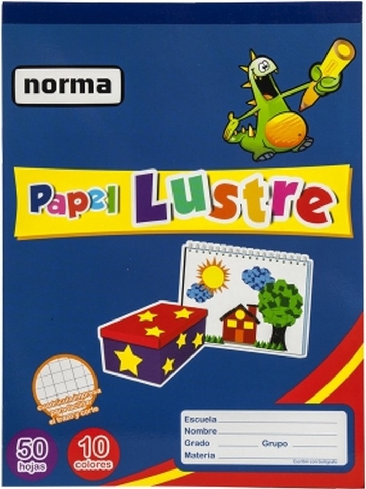 Block de Creatividad Papel Lustre 50 hojas Carta Norma® 532983 [Pieza] 7702111329836