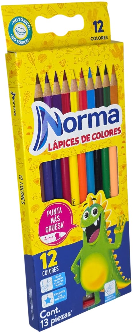 Color de Madera Largos 581748 Redondo Colores Est.c/12 Norma® 526112 [Estuche] 7702111470729 Imagen principal del producto