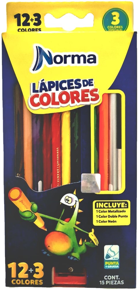 Color de Madera Largos 581748 Redondo Colores Est.c/12 Norma® 526112 [Estuche] 7702111817487