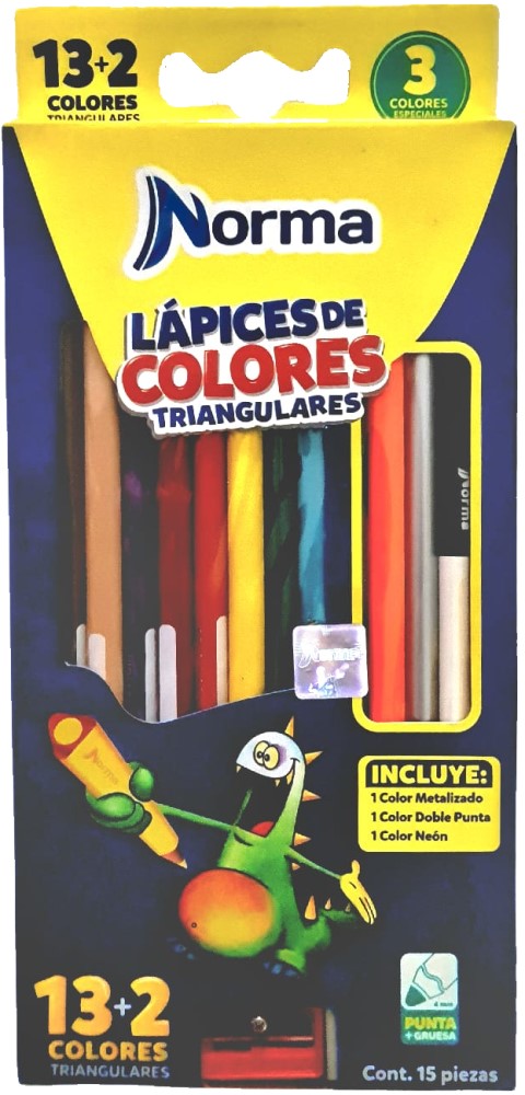 Color de MaderaTriangular Largo 550077 Colores Est.c/12 Norma® 532970 [Estuche] 7702111500778 Imagen principal del producto
