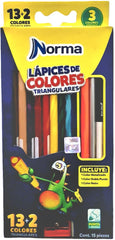 Color de MaderaTriangular Largo 550077 Colores Est.c/12 Norma® 532970 [Estuche] 7702111500778