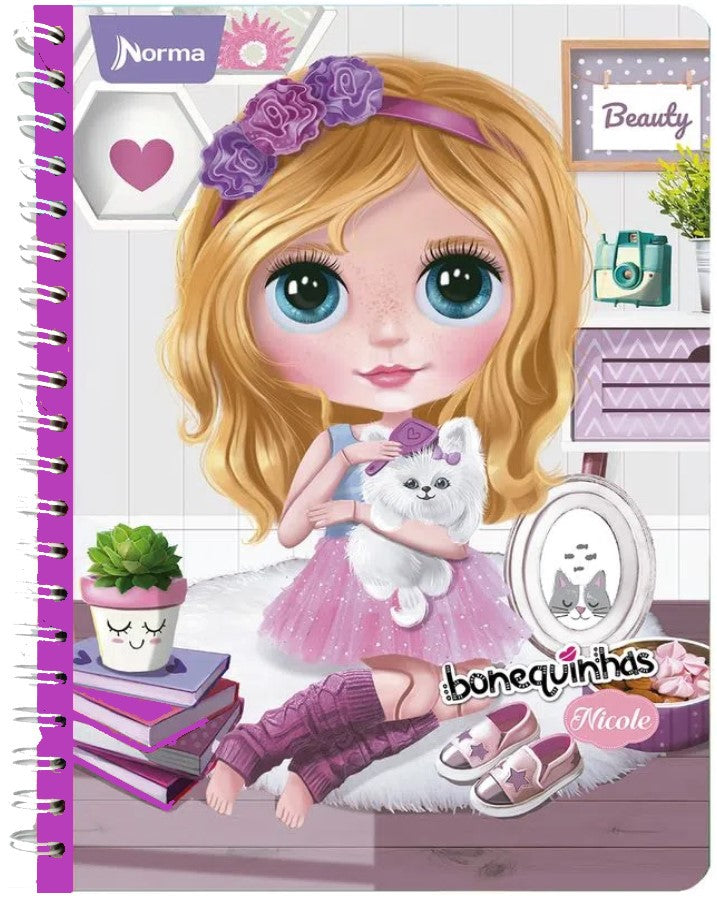 Cuaderno Profesional Espi Bonequinhas 100 hojas Cuadro 5mm Norma® 581043 Pieza 7702111810433