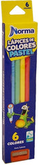 Color de Madera Largos Pastel Redondo Colores Pastel Est.c/6 Norma® 536094 [Estuche] 7702111360945