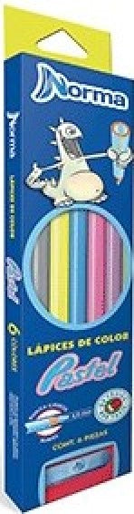 Color de Madera Largos Pastel Redondo Colores Pastel Est.c/6 Norma® 536094 [Estuche] 7702111360945 2