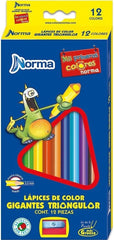 Color de MaderaTriangular Gigantes c/Sacapuntas Colores Est.c/12 Norma® 545642 [Estuche] 7702111456426