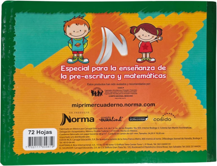 Cuaderno Preescolar Cosid Mi Primer 24.8×19 #C 72 hojas Cuadro 7mm Norma® 580981 [Pieza] 7702111809819 4