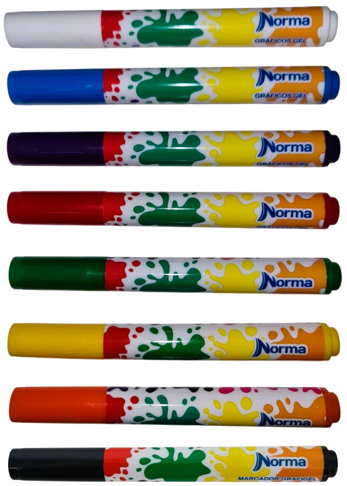Marcador base Agua Gráficos Gel Colores Est.c/8 Norma® 546250 [Estuche] 7702111462502 3