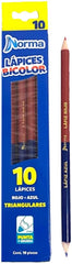 Lápiz Color Checador Bicolor c/10 Rojo-Azul Norma® 534897 [Caja] 7702111348974