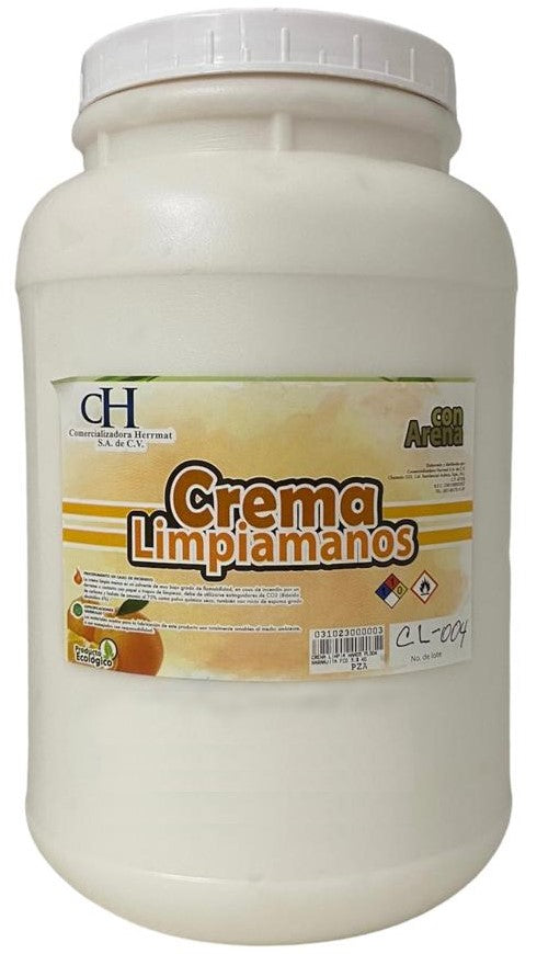 Limpia Manos Crema Naranjita con Arena 3.8kg CH® QDP-018 Contenedor plástico