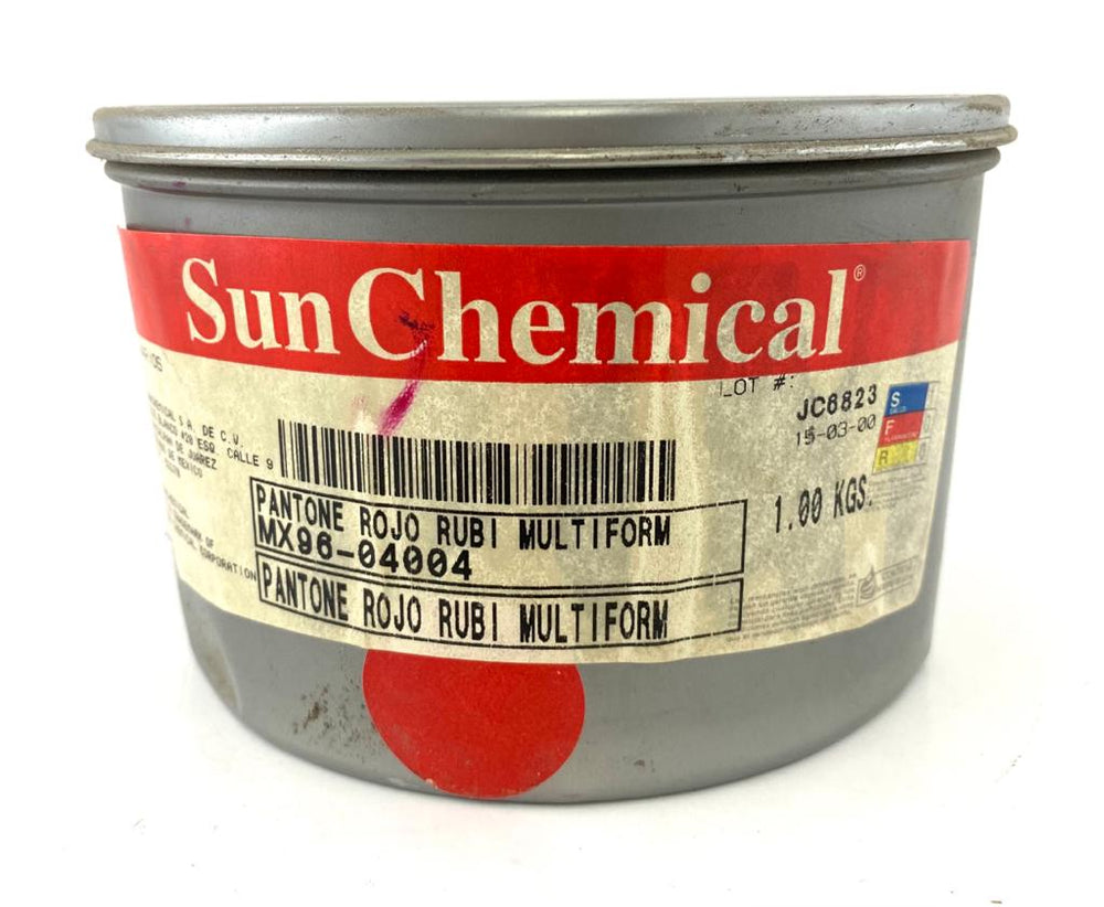 Tinta tono Pantone® Multiforma 1kg Rojo Rubí Sun Chemical® 04004 [Kilo]