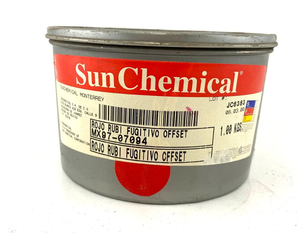 Tinta tono Pantone® Fugitivo 1kg Rojo Rubí Sun Chemical® 07094 [Kilo]