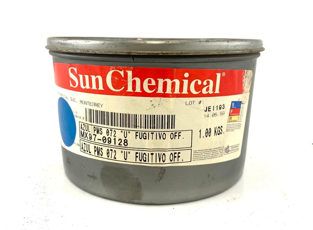 Tinta tono Pantone® Fugitivo 1kg Azul 072 Sun Chemical® 09128 Kilo