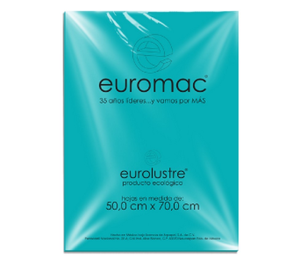 Papel Lustrina Eurolustre 24.5k Azul Aqua 50×70 70g euromac® EL0007 Hoja 7501523719743 01