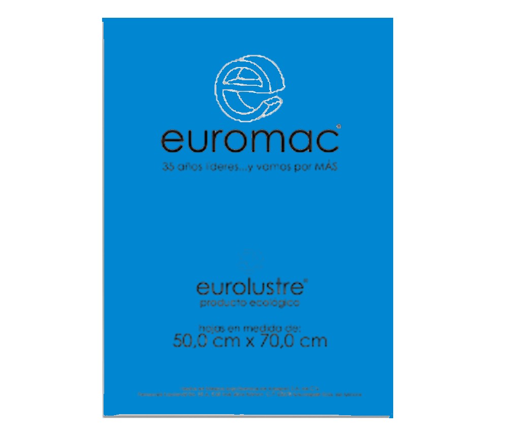 Papel Lustrina Eurolustre Azul Celeste 50×70 70g euromac® Hoja 01