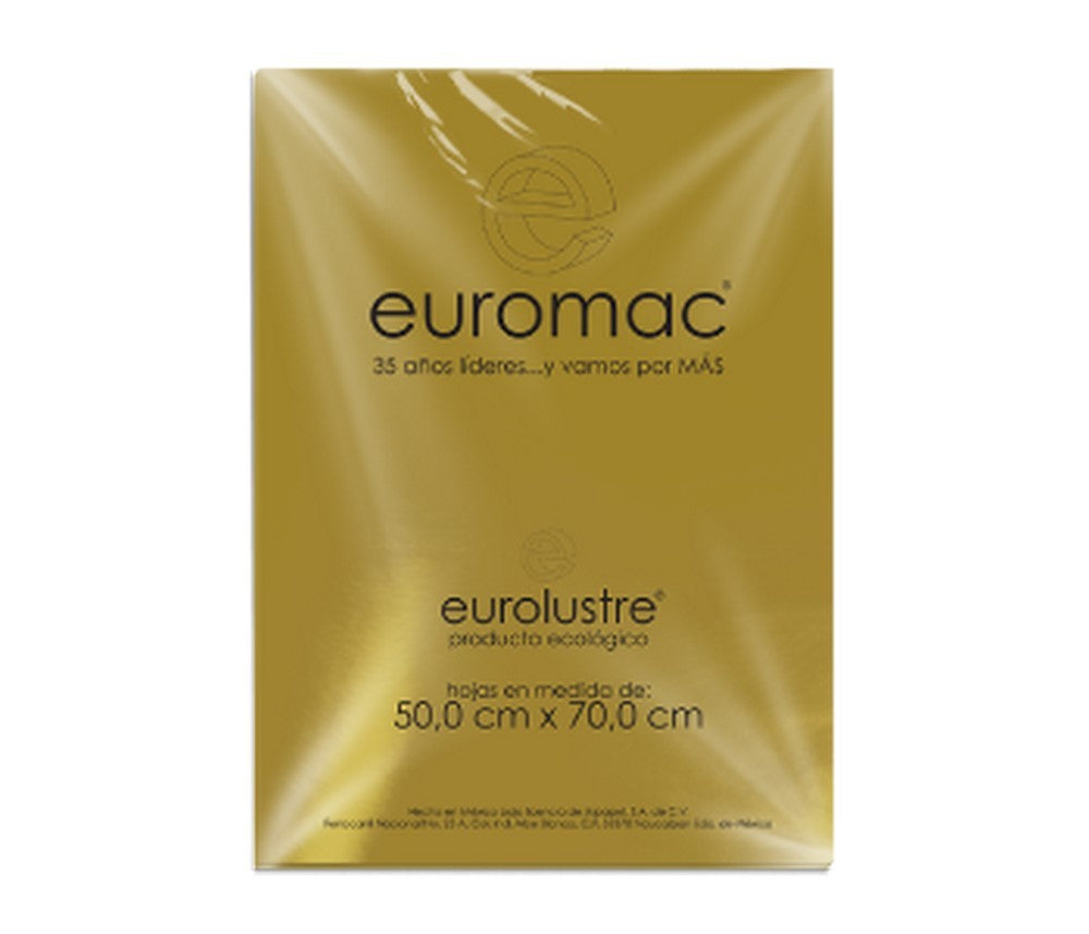 Papel Lustrina Eurolustre 24.5k Oro 50×70 70g euromac® EL0093 Hoja 7501523725737 01