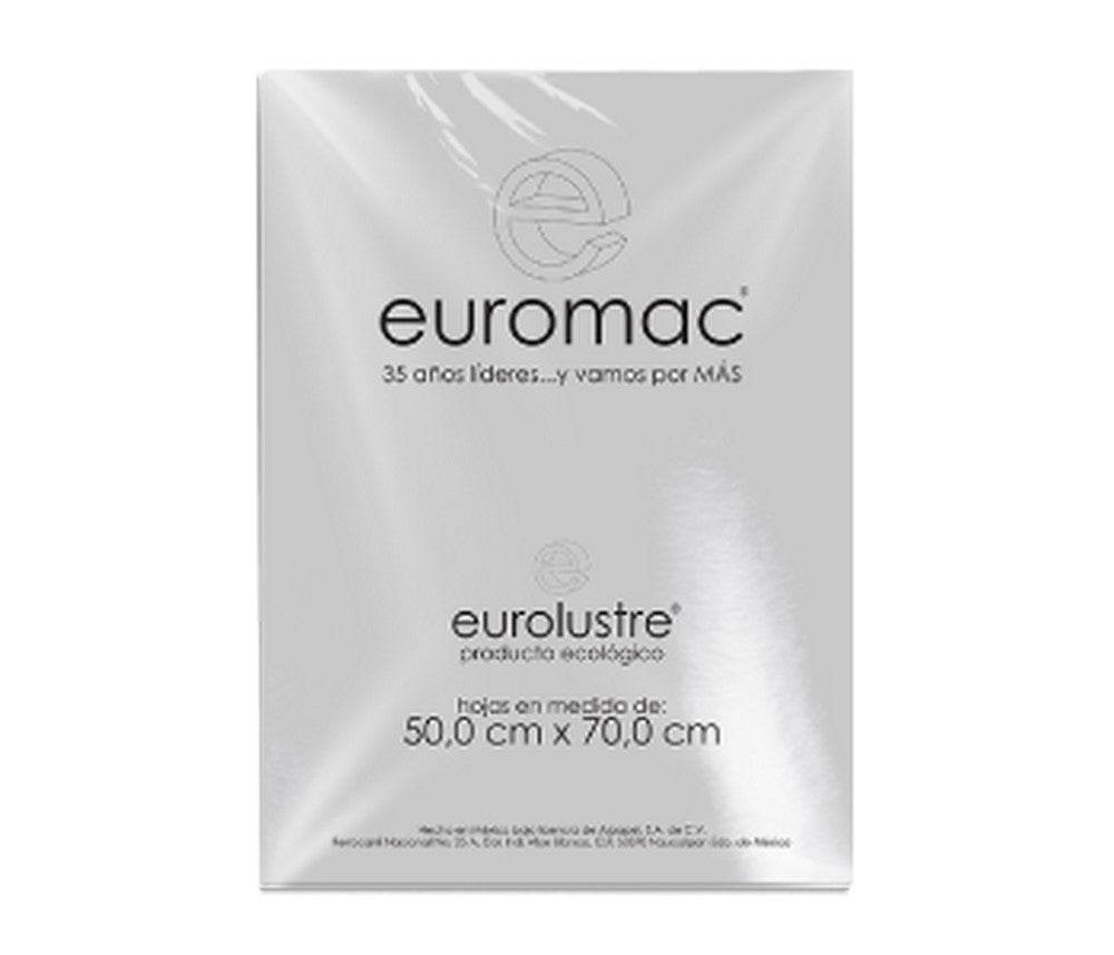 Papel Lustrina Eurolustre 24.5k Plata 50×70 70g euromac® EL0092 Hoja 7501523725720 01