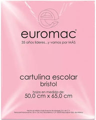 Cartulina Bristol Escolar Euro 152g Rosa pastel 50×65 50kg euromac® WA0024 Hoja 7501523724167 01