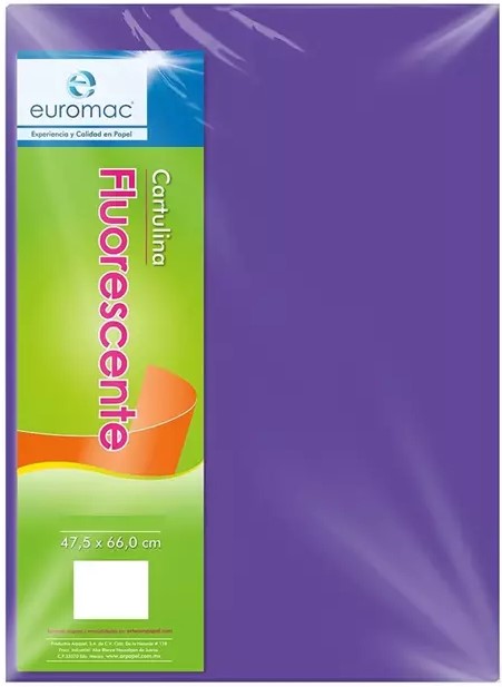 Cartulina Fluorescente Eurocolor 179g Morado Neón 47.5×66cm euromac® EF0041 Hoja 7501523724839 01