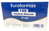 Tarjeta Índice Blanca c/100 Blanco 5×8" euroformas® TI0003 Paquete 7502235087649 01