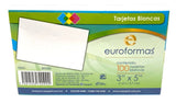 Tarjeta Índice Blanca c/100 Blanco 3×5" euroformas® TI0001 Paquete 7501523720992 01