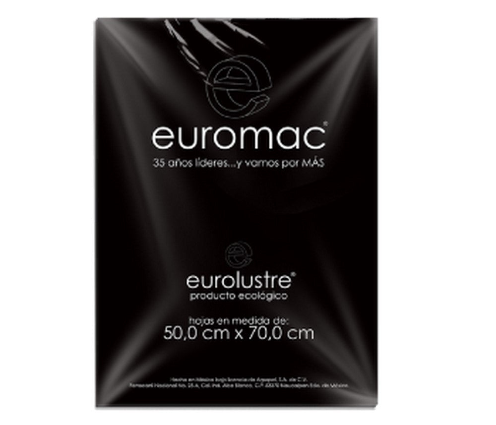Papel Lustrina Eurolustre 24.5k Negro 50×70 70g euromac® EL0034 Hoja 7501523720015 01