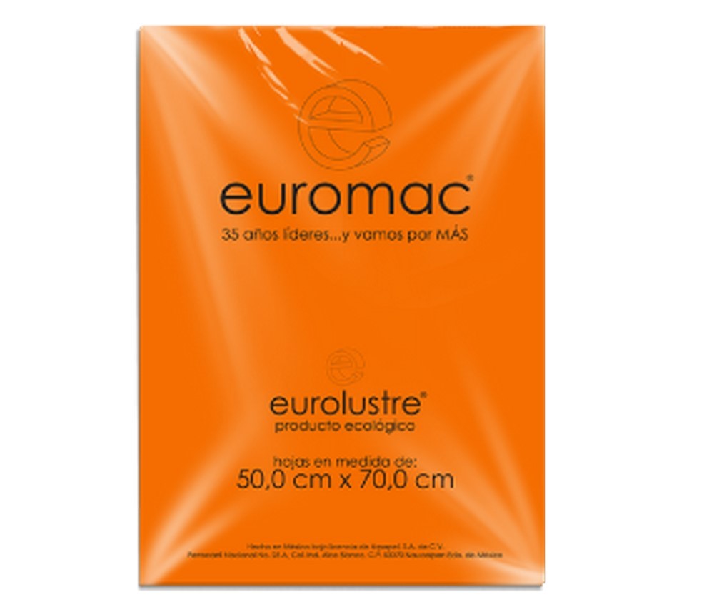 Papel Lustrina Eurolustre Naranja 50×70 70g euromac® EL0031 Hoja 7501523719989 01