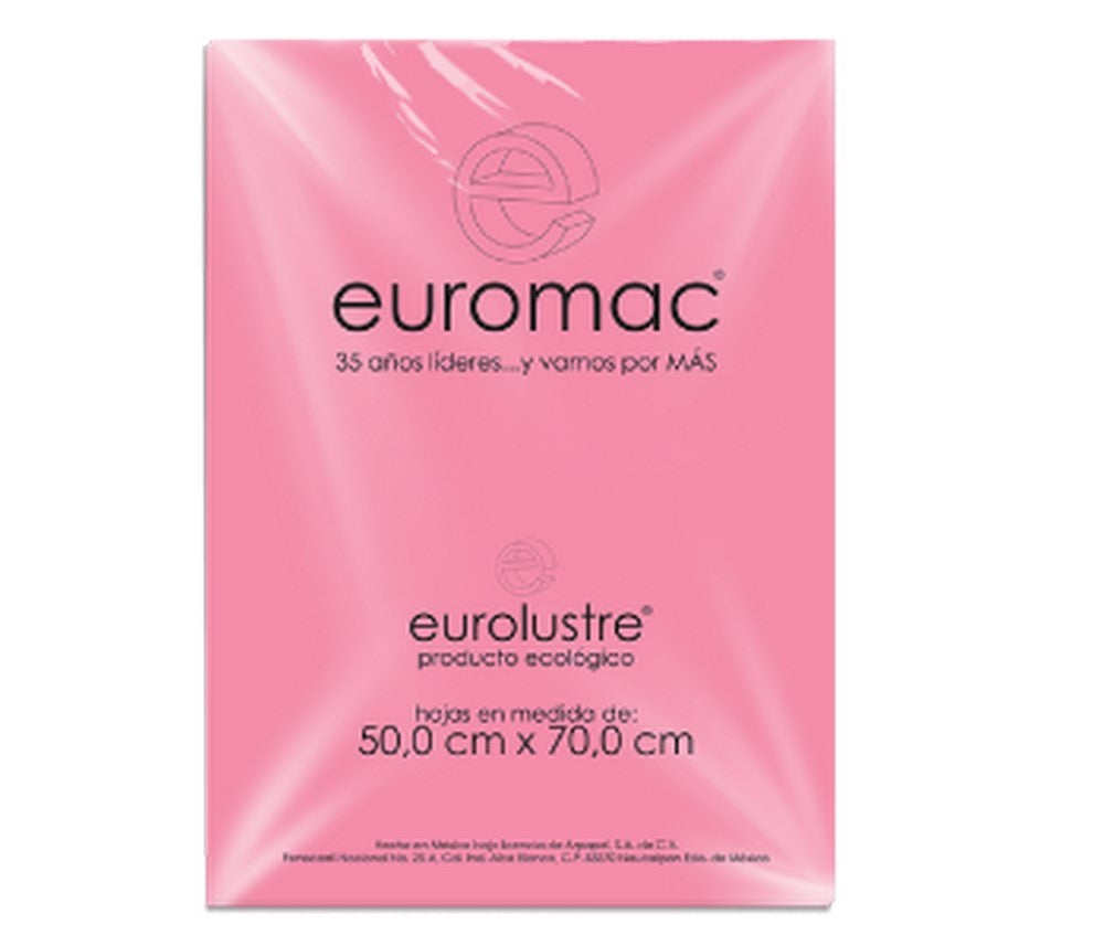 Papel Lustrina Eurolustre Rosa pastel 50×70 70g euromac® EL0043 Hoja 7501523720107 01