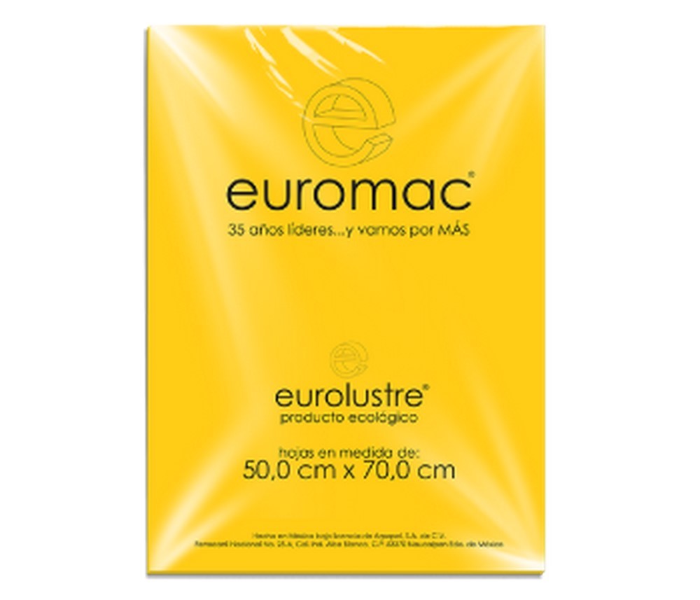 Papel Lustrina Eurolustre Amarillo Oro 50×70 70g euromac® EL0004 Hoja 7501523719712 01