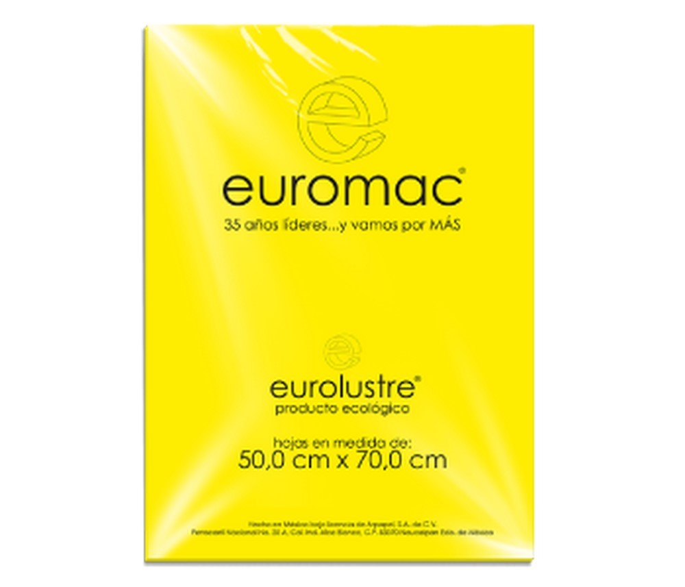 Papel Lustrina Eurolustre 24.5k Amarillo Canari 50×70 70g euromac® EL0001 Hoja 7501523719682 01