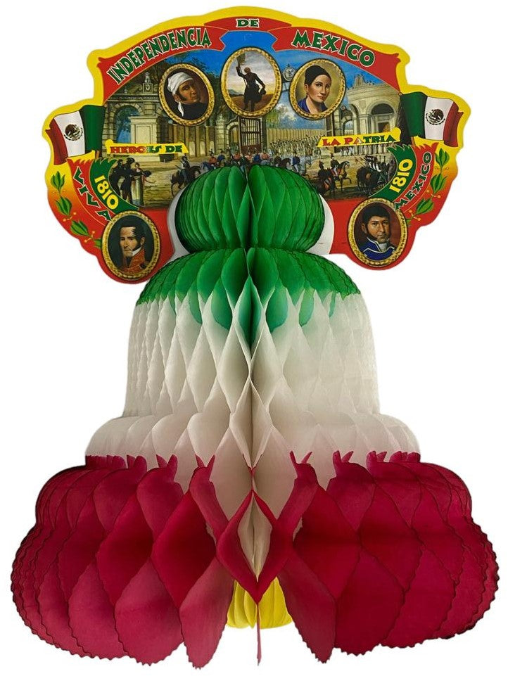Adorno Fiestas Patrias Campana Mediana Colores 25×32cm Interparty 11-B [Pieza]