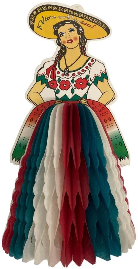 Adorno Fiestas Patrias China Poblana Colores 29×54cm Interparty 12-B Pieza