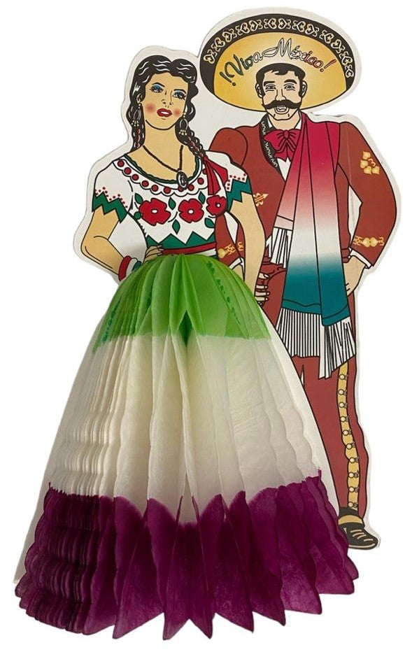 Adorno Fiestas Patrias Pareja Charros Fig. Papel China 18×28cm Interparty 12-A [Pieza]