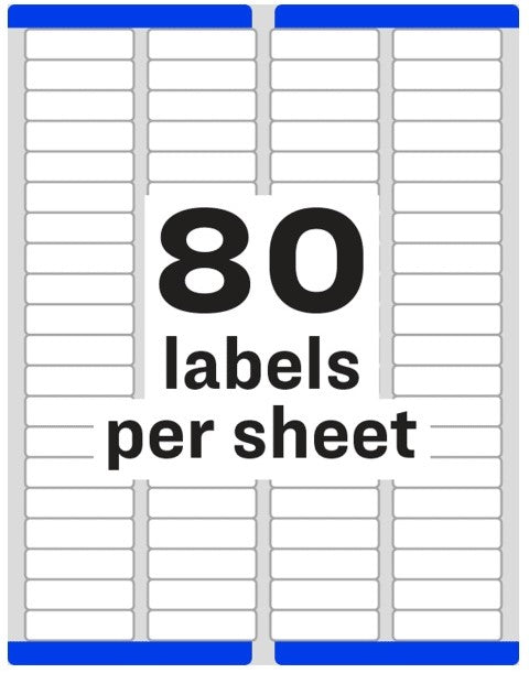 Etiqueta p/Impresora Láser c/2000 80 × Hoja 25hjs Blanco ½×1¾" Avery® 5267 [Sobre] 72782652678 2