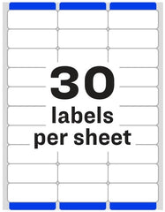 Etiqueta p/Impresora Láser c/3000 30 × Hoja 100hj Blanco 1×2-5/8" Avery® 5160 [Caja] 72782651602 2