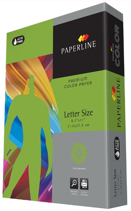 Papel Bond Color Brights Paquete c/500 38.5k Parrot Green Carta 80g PaperLine® 76225104 Resma 667076