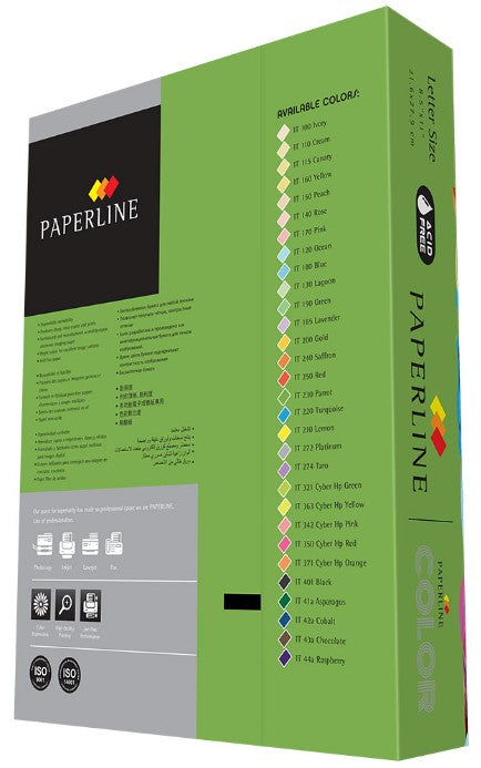 Papel Bond Color Brights Paquete c/500 38.5k Parrot Green Carta 80g PaperLine® 76225104 Resma 667076