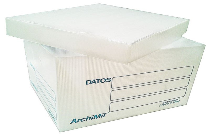 Caja Archivo de Plástico 50×36.5×25cm Tapa Separada Oficio CARTONPLAST® Pieza 01