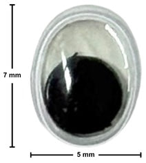 Ojo Movible Ovalado 5×7mm Mercería® 094-0257 Pieza 01